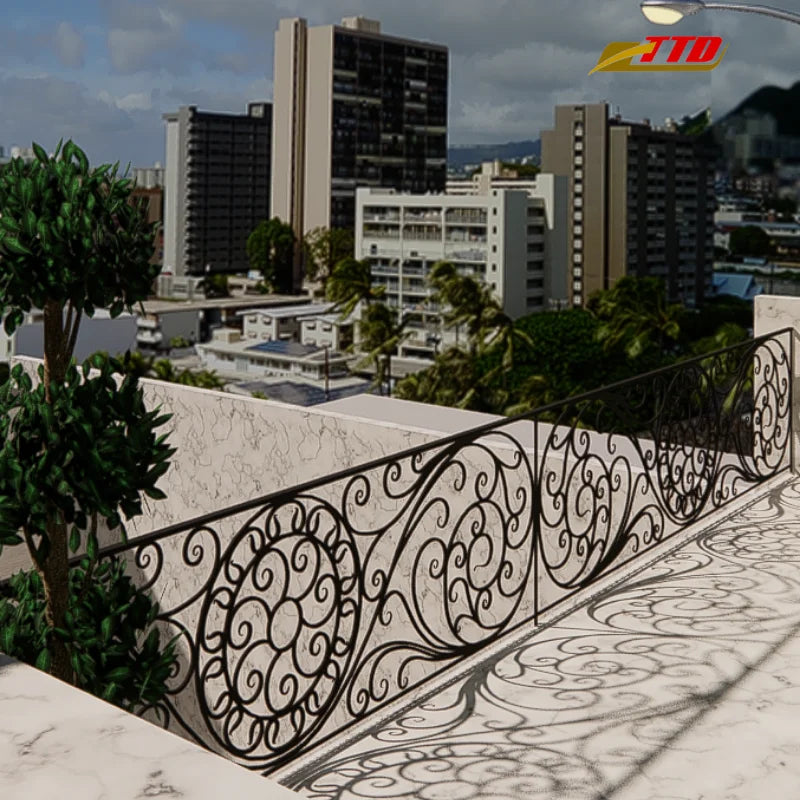 High-Quality Wrought Iron and Stainless Steel Balcony Railings Blending Artistic Beauty with Strength for Modern Home Designs