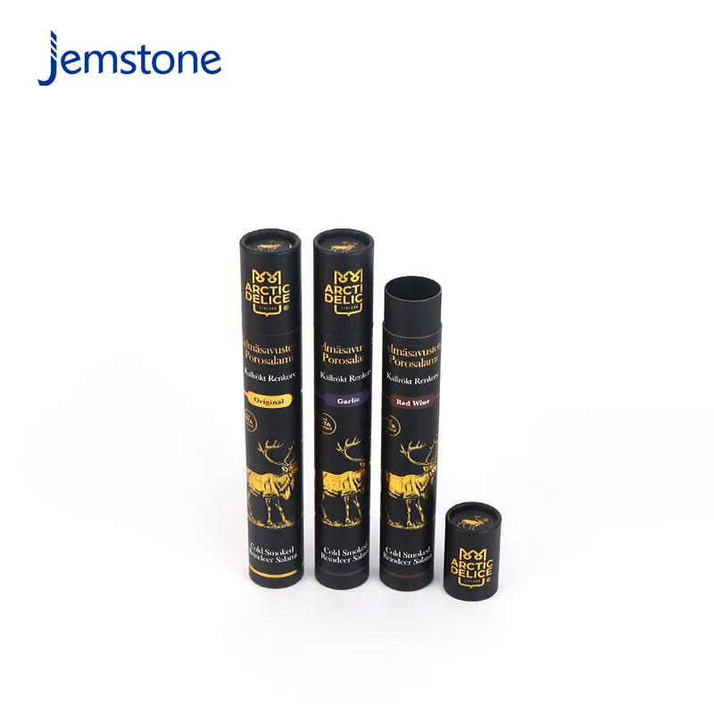 Recyclable Foil Stamping Cylinder Incense Sticks Kraft Cardboard Agarbatti Sticks Spices Powder Paper Tube Packaging