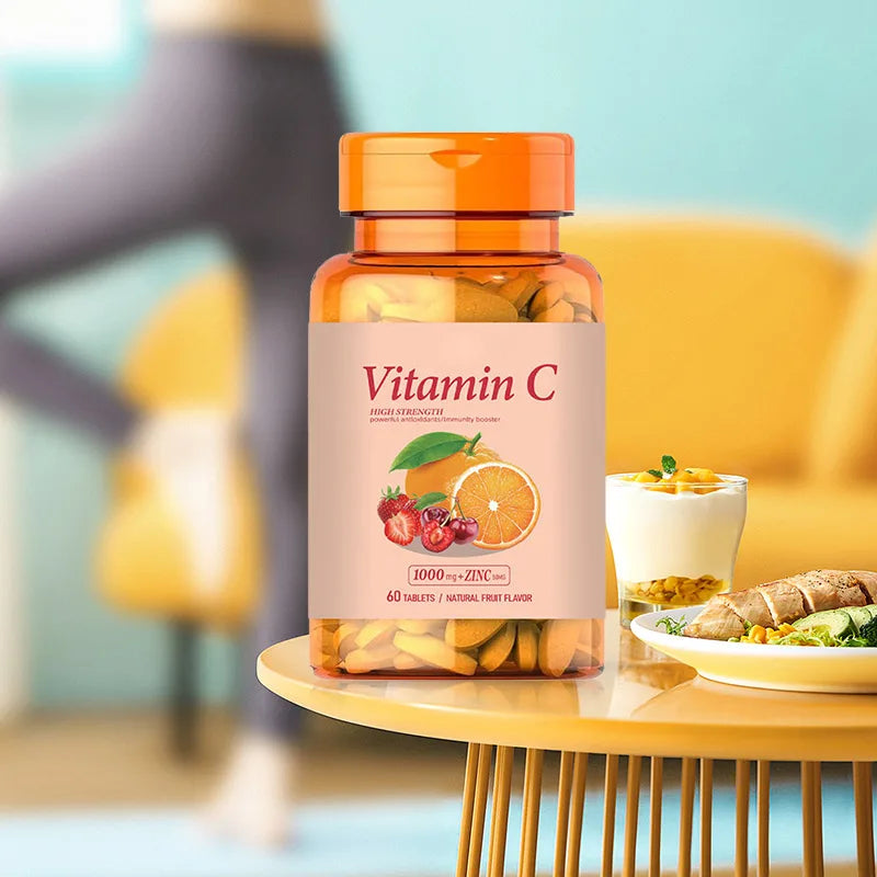 Bencaohong Herbal Supplements Vitamine C Plus Zinc Tablets 1000mg 60 Tablets/Bottle Take 2 Daily