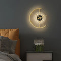 JAIYI Wall Lamp with Clock for Living Room Background Wall Aisle Wall Light Nordic Silent Clock Bedroom Bedside Lamp