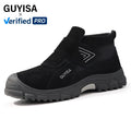 GUYISA New Style Welder Series Safety Boot Faux Suede Upper Rubber Sole Steel Toe Safety Shoes MegaBDM