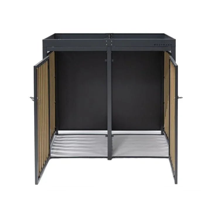 Galvanized Steel Open Top Storage Bucket Wheelie Bin Cover for Outdoor Garden Use Eco-Friendly Garbage Waste Bin