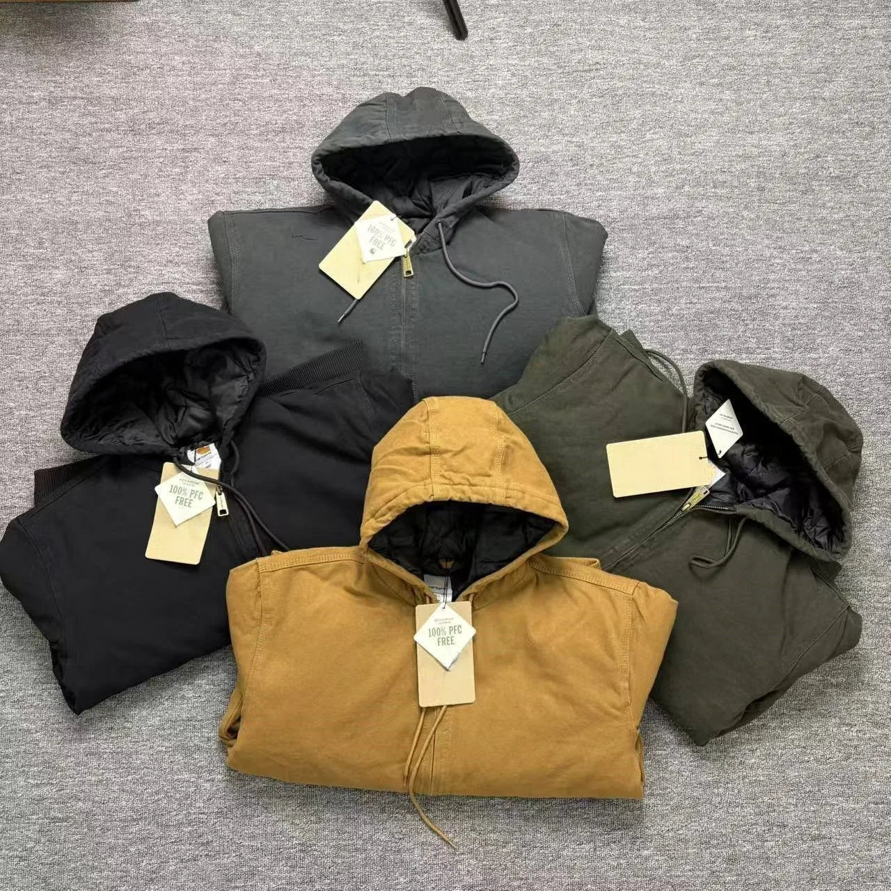 Bangladesh China Factory Price American Style Heavyweight Cotton Zipper Jacket Waterproof Thickened Hooded Long Sleeve Jacket