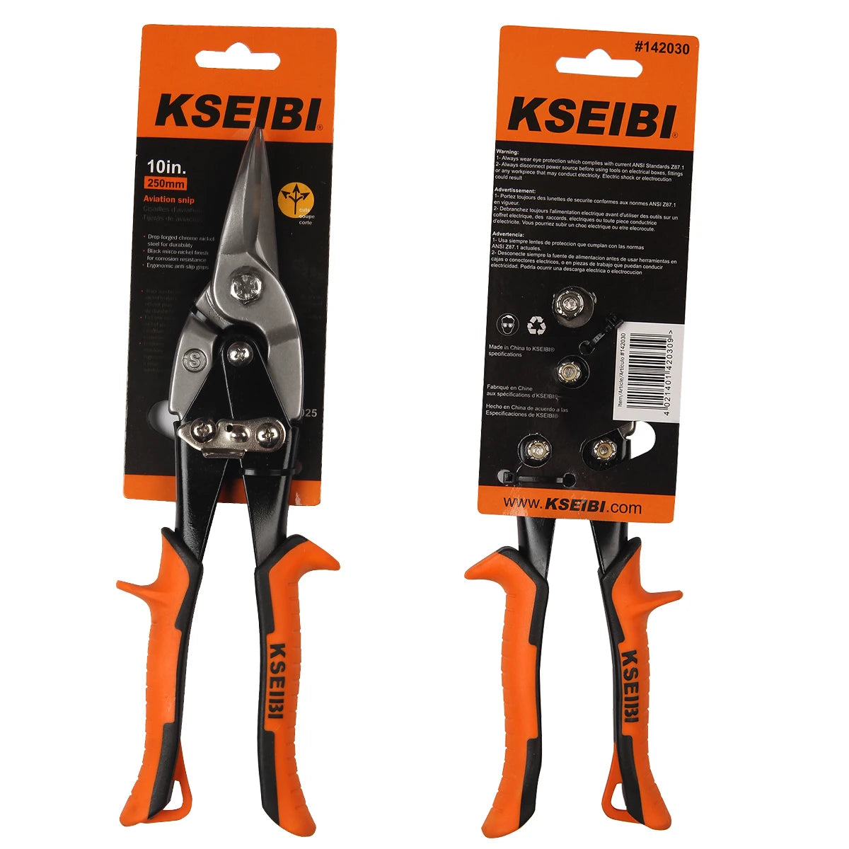 KSEIBI High Quality Aviation Tin Snip 3 Pcs Set for Sheet Metal Cutting