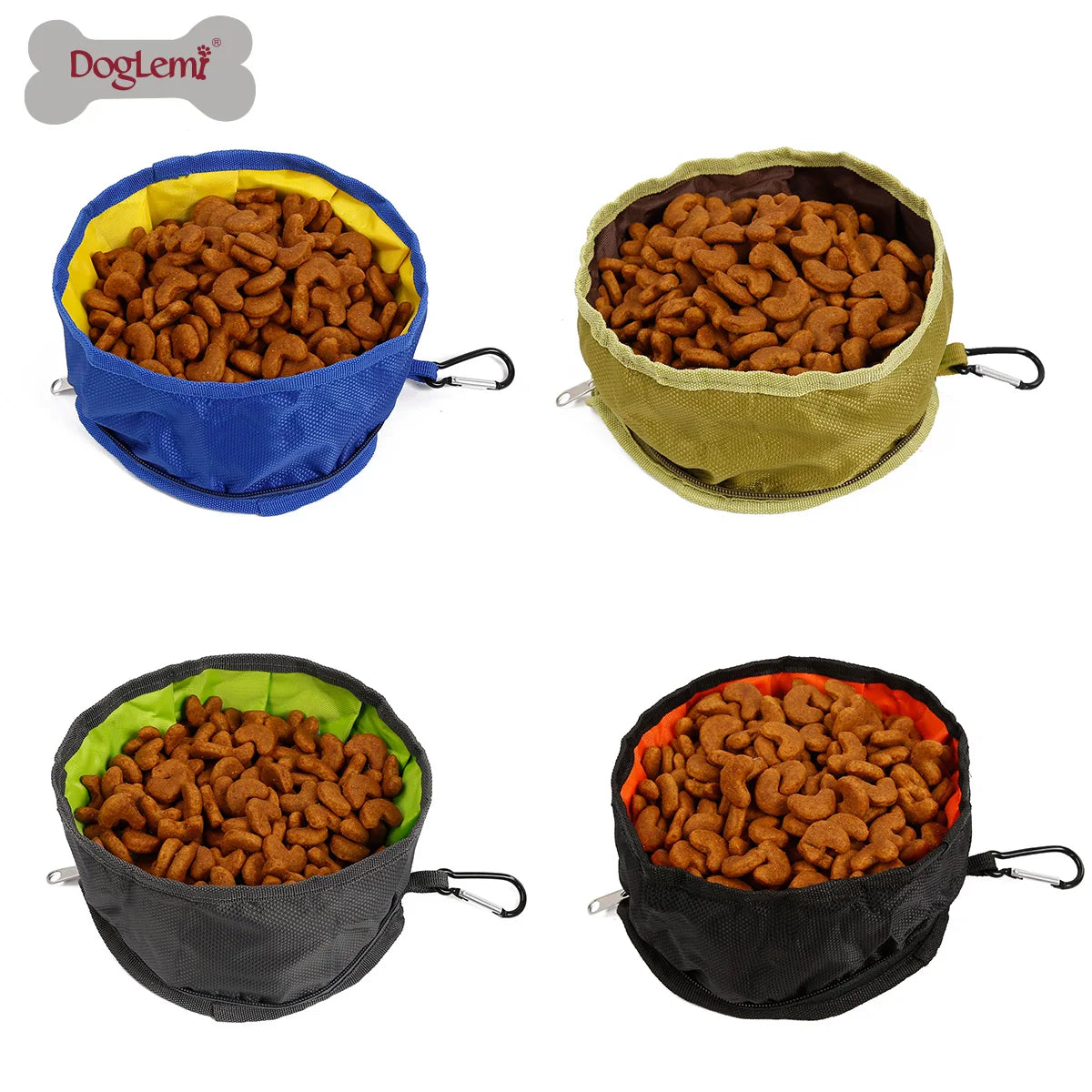 Doglemi Folding Collapsible Portable Travel Food & Water Bowl for Pets Dogs