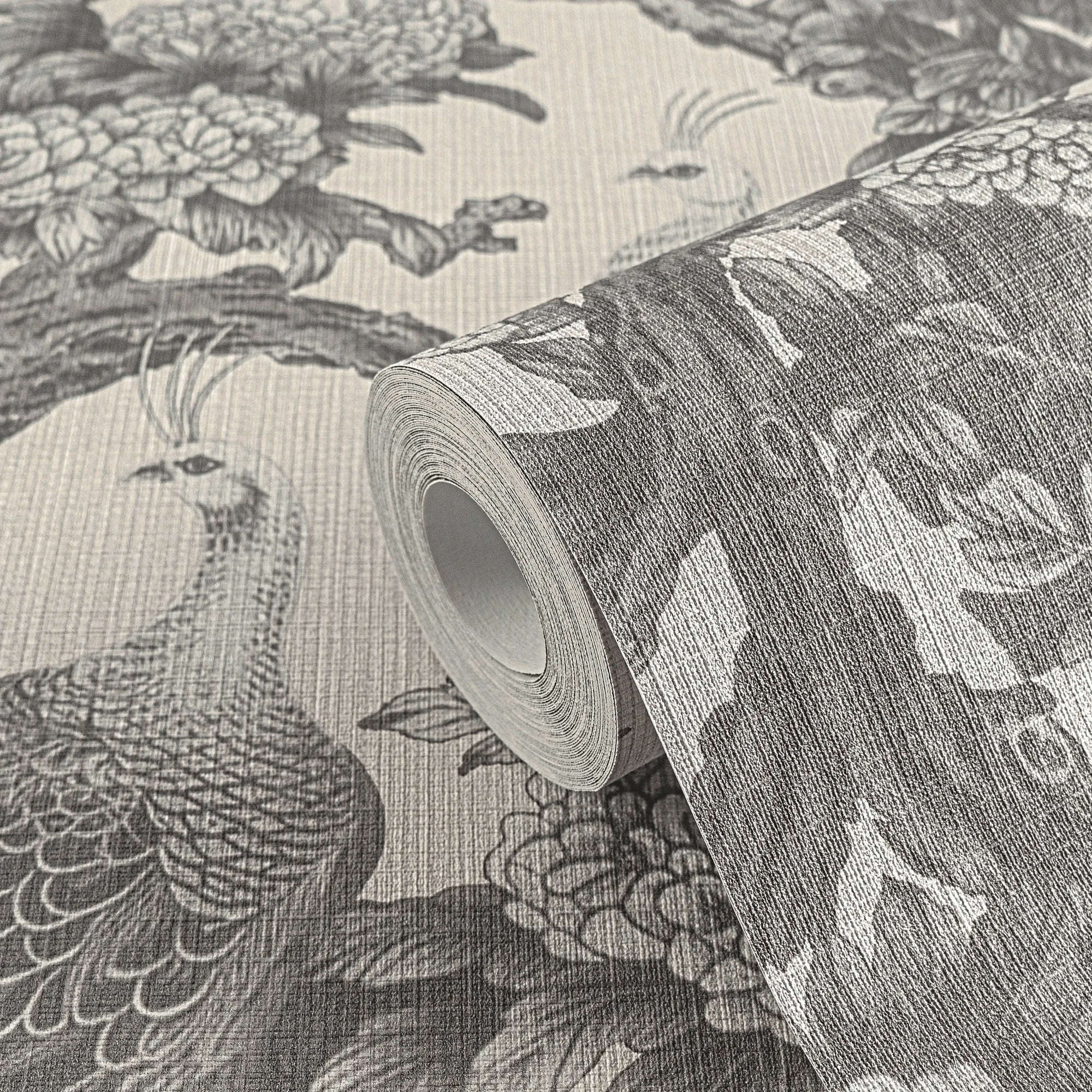 Made in Germany Modern Floral Grey Beige Non Woven Vinyl Wallpaper Rolls-1005 X 053m for Living Room