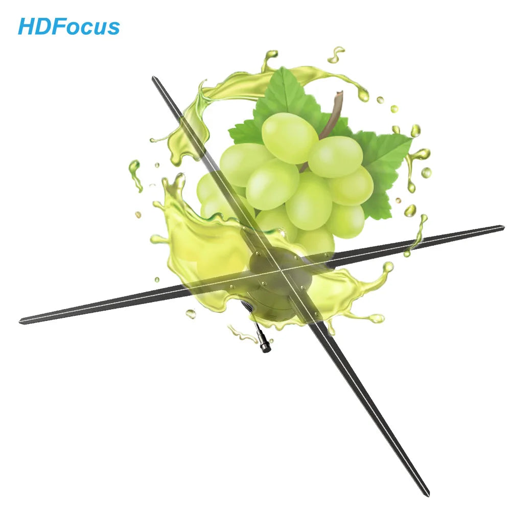 1m Diameter 3d Led Hologram Fan 4k With 4 Blades of Fan  Advertise Display With App and Wifi