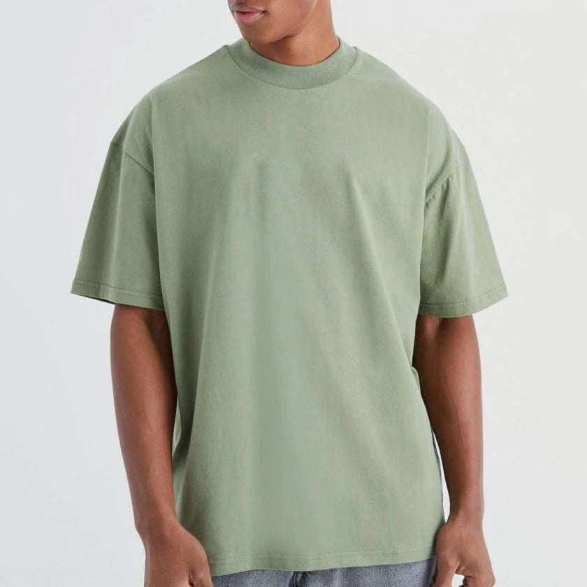 High Quality Wholesale Men 100% Cotton Boxy Fit T-Shirt for Men Drop-Shoulder Cropped Hem Print Vintage T Shirts Breathable OEM