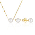 New Arrivals S925 Sterling SIlver Freshwater Pearl Pendant Necklace Earring Jewelry Sets for Women
