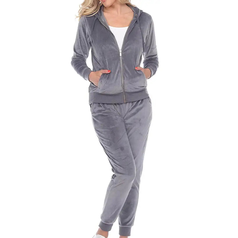 OEM Custom Fall Women's Clothing Thick 2 Piece Set Tracksuit Sweat Suits Jogger Set 3 Pieces Outfits Sweat Pant and Hoodie Set