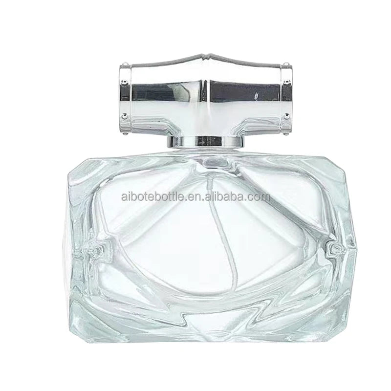 Elegant Luxury Transparent 30ml 80ml Special Shape Glass Perfume Bottle with Boasting Opulent Lids