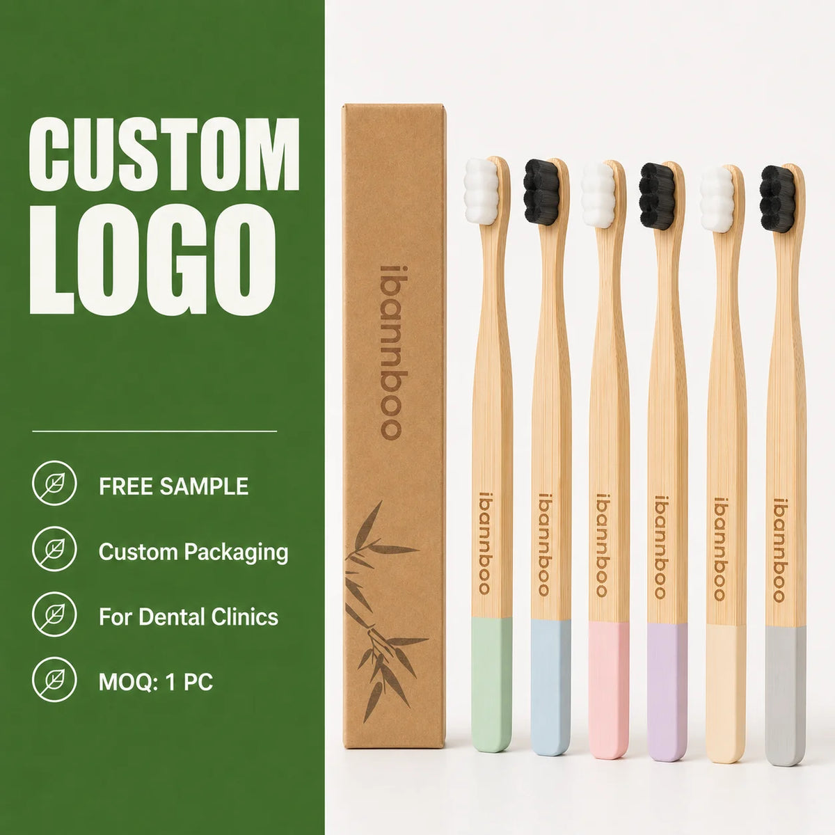 Eco Friendly Nano Bristles Bamboo Toothbrush Extra Soft Nano Bristle for Sensitive Gums Custom Box for Hotel Amenities