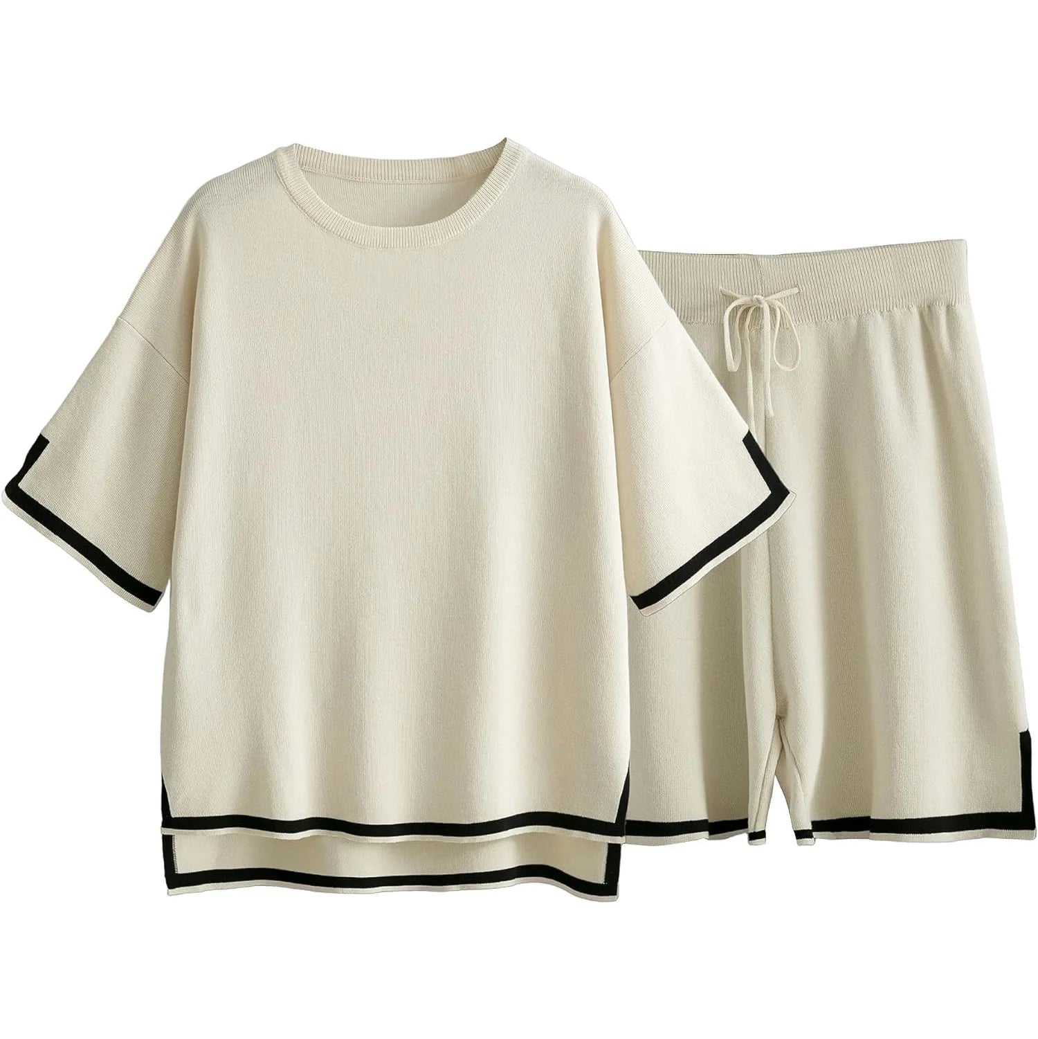 Women 2 Piece Outfits Lounge Sets Knit Sweater Sets Lounge Wear Shorts Pajama Jogger Travel Comfy Trendy Clothes