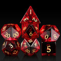 Customized Logo Engraved Glass D&D DND Polyhedral Dice Set Red Handmade 16mm Tabletop Games Metal Box