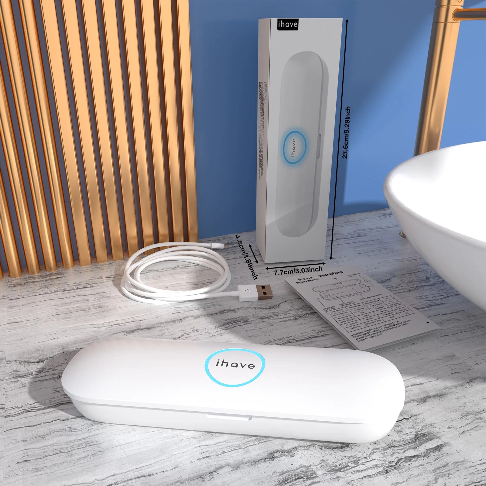 Best UV Toothbrush Sanitizer Holder Portable for Travel Electric Brush Stand 99.99% Sterilization Rate 4-Hour Cruising