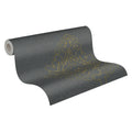 Germany Made Modern Bathroom Wallpaper Panels Damask Grey Black Gold Non Woven Premium Fabric 320x070m