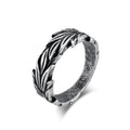 Beimai OEM Ring Retro Neutral Style Hemp Leaf Wheat Ear Pattern Stainless Steel Ring
