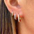 3Pcs/Set Trendy Zircon Round Clip Earrings for Women Jewelry Wholesale