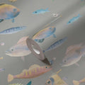 Made in Germany - Wallpaper rolls Pisces Grey Blue Yellow - Non Woven Vinyl - Wallpaper Animal for Walls - 1005 x 053 m