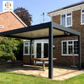 Aluminium Louvered Pergola Sturdy Waterproof Motorized LED Lighting Balcony Outdoor Pavilion Modern Luxury Design Customizable