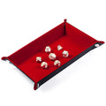 Wholesale PU Leather Customizable Logo Rectangular Dice Rolling Tray for Dungeons and Dragons Tabletop Games Red