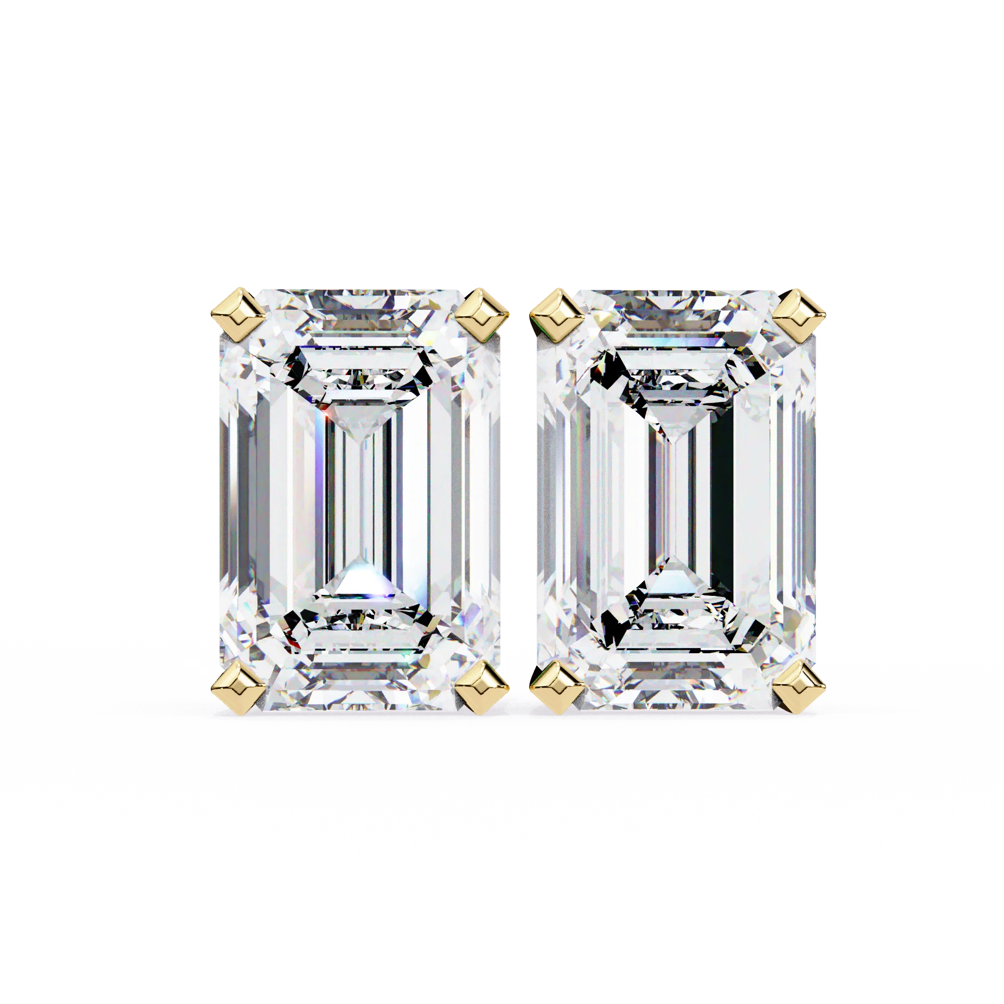 2.39 CT IGI Certified Earing Solitaire Fancy Emerald Cut Lab Grown Diamond Luxury Minimalist Look Stud 925 Silver Fine Earring