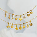 15 Style Gold Stainless Steel Heart Bowtie Star Butterfly Flower Mini Charms with Silicone Round Cap for DIY Bracelet Making