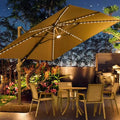 LED Light Parasol Professionnel Luxurious Simulated Beach Sunshade Polyester Umbrella Garden Outdoor Umbrella for Restaurant