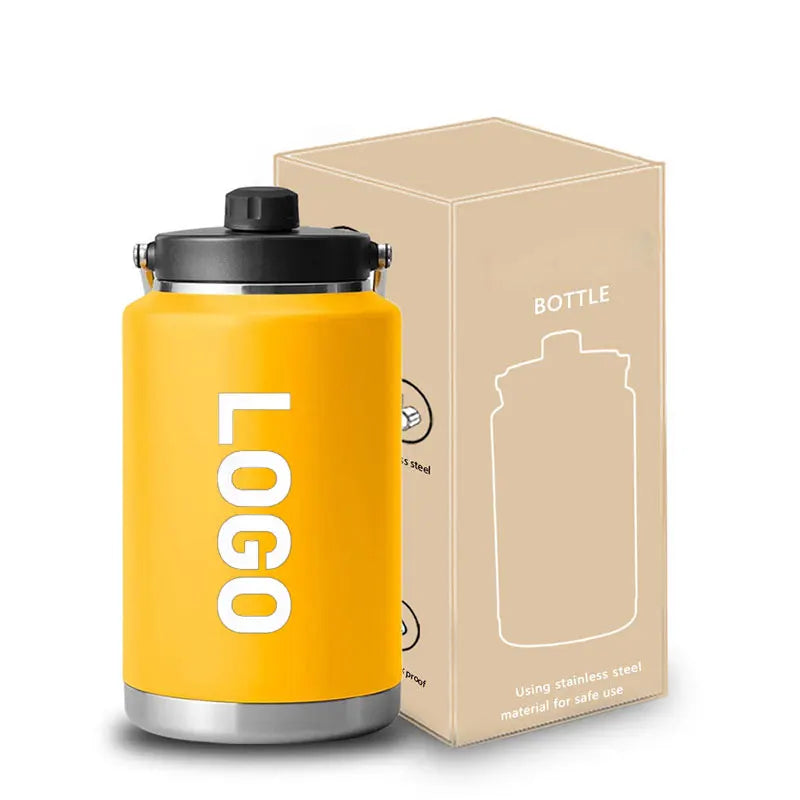 Outdoor Stainless Steel Vacuum Insulated 64/128 Oz Half Gallon Eco-Friendly Portable Travel Water Jug Craft Beer Growler 12-24
