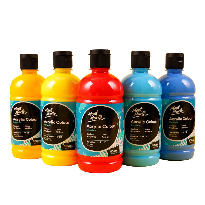 MM 50 Colours 500ml  Large Bottle Artist Professional Signature Acrylic Pigment Colour Interior Wall Graffiti Paint