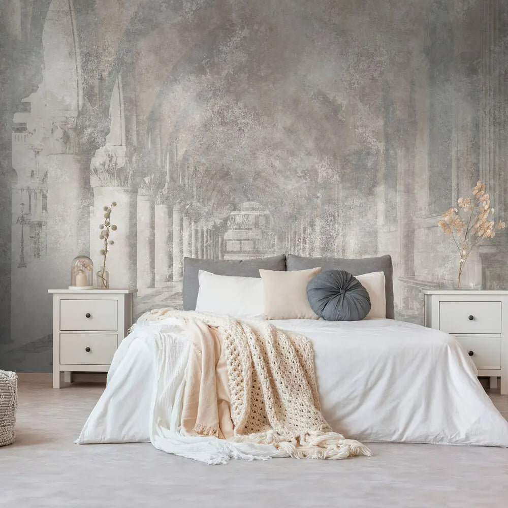 Made Germany Modern Floral Photo Wallpaper Murals Grey Beige Non Woven Vinyl Wall Mural for Bedroom Dining Large Format