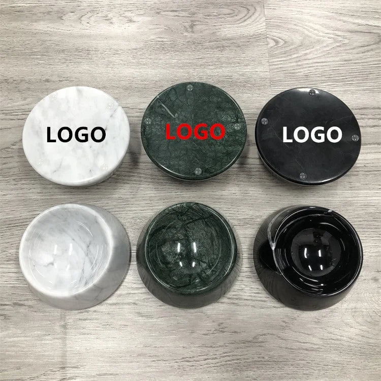 Factory Natural Marble Pet Feeder Portable Marble Accessories Eco Friendly Pet Bowl Easy to Clean for Pets