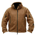 OEM Custom logo Embroidery Printed Design Men's Outdoor Warm Fleece  Cross-border Cold-proof Assault Hooded Jacket Sweatshirt