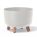 Off-white flower pot without reservoir GRACIA collection 28.5 x 28.5 x 22 cm capacity of 9.8 L.