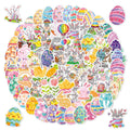 50Pcs Factory Ready Ship Easter Cartoon Holographic Laser Adhesive Waterproof Custom Vinyl Stickers for Candle Craft