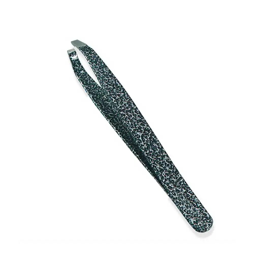 Professional Handmade Stainless Steel Slant Tweezers Eyebrow and Facial Hair Remover with No Gaps Eyelash Tweezers