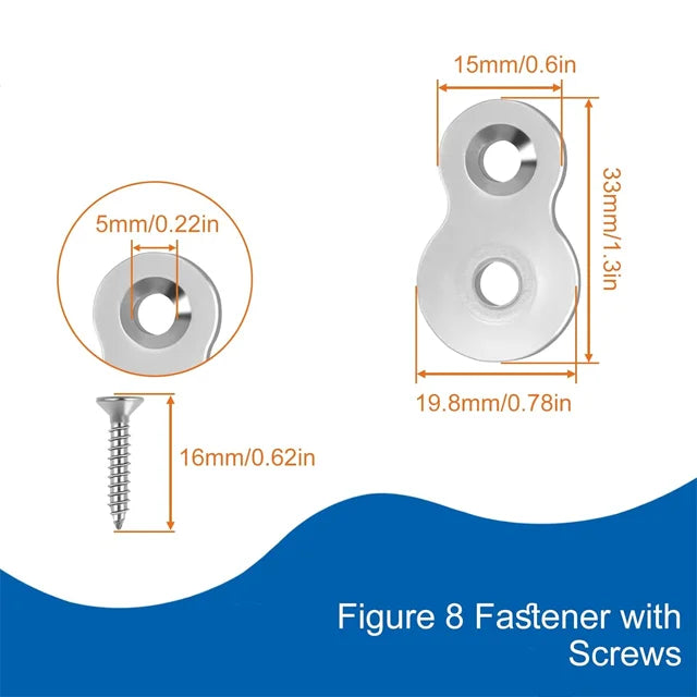 Heavy Duty SS Alloy Steel Table Top Fasteners 12 Gauge Steel Desk Top Connectors Figure 8 Fastener with Screws