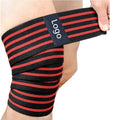Elastic Knee Compression Support Wraps for Weightlifting Powerlifting & Fitness Adjustable Leg Bandage Pain Relief