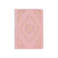 LABON A5 Sakura Notebook PU Leather Gold Foil Debossed Cover Silver Edge Dot Grid Journal with Ribbon and Elastic Band
