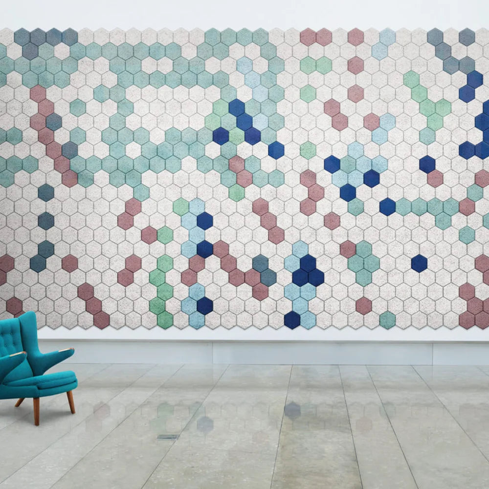 Custom Hexagon Felt Decorative Soundproof Wall Panels Polyester Fiber Sound Absorbing Board PET Acoustic Panels
