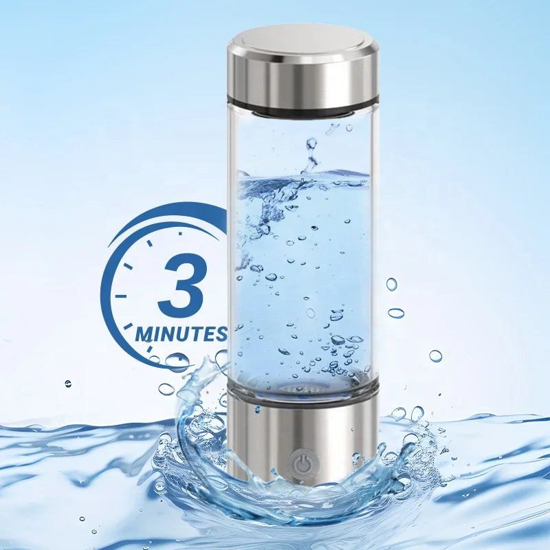 Customized Rechargeable H2 Hydrogen Generator Ionizer Glass Water Bottle Gift Box Corporate Gift for Executives for Boiling