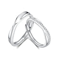 FDJZ-159 925 Sterling Silver Lines Twining Romantic Adjustable Couple Rings