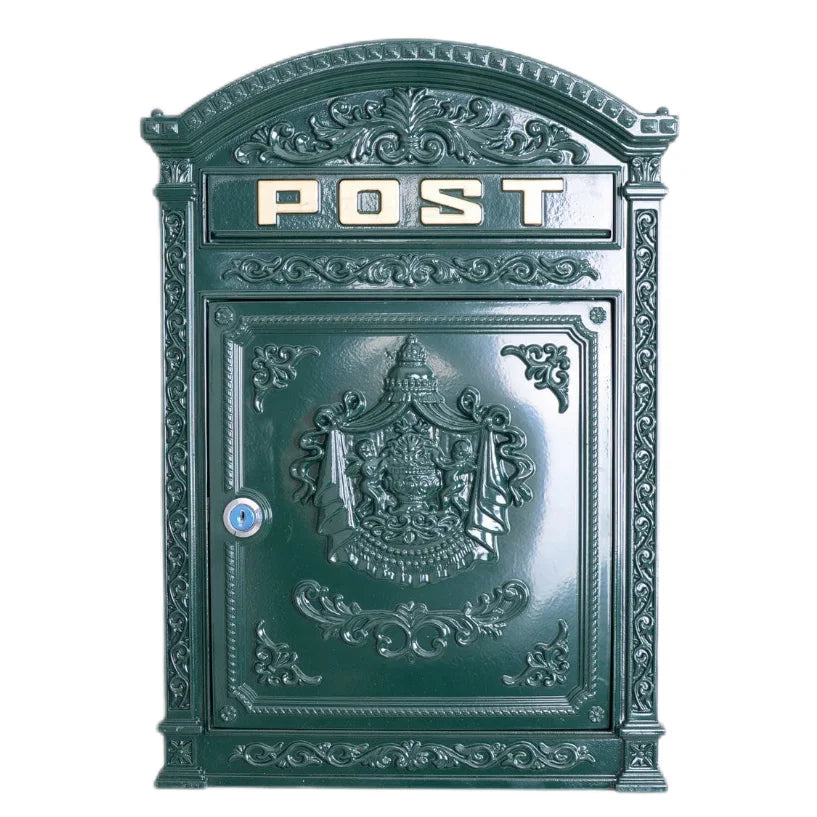 Vintage Lockable Metal Mailboxes Large Capacity Postbox Security Mail Letter Post Box Outdoor Mail Box