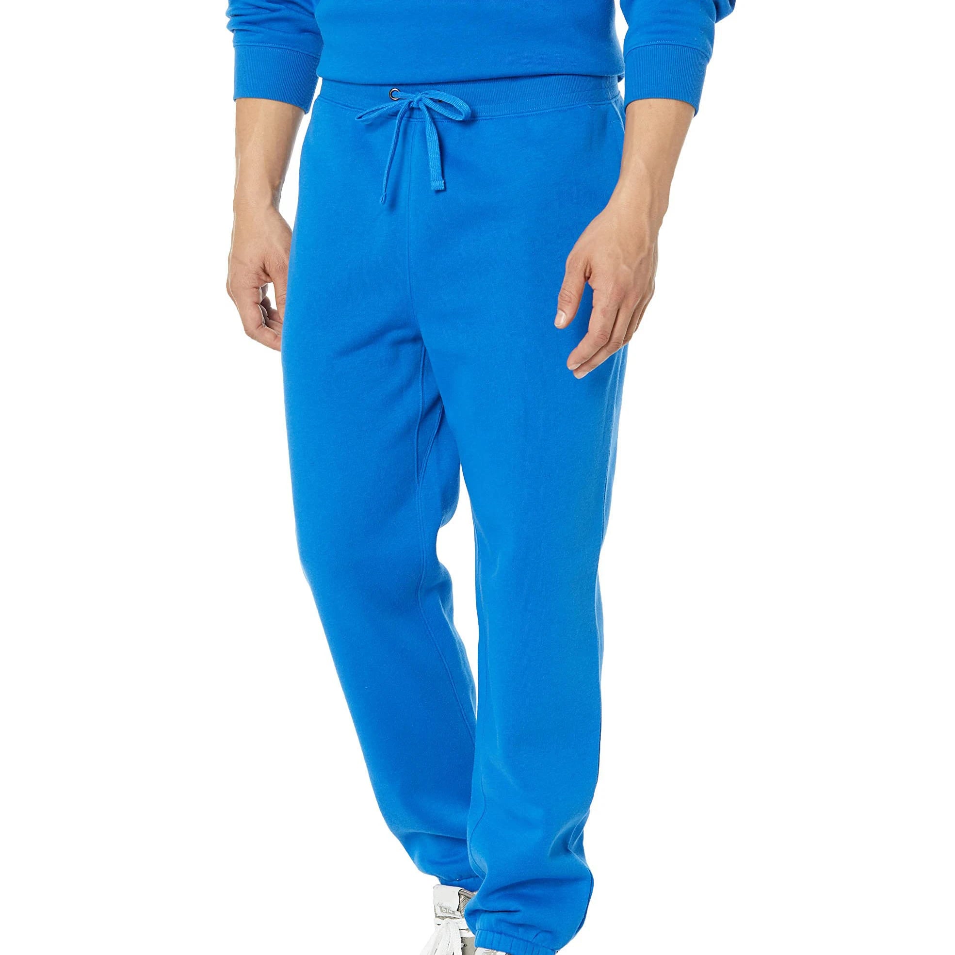 Active Wear Logo Printed Men's Athletics Sweat Track Men's Custom Blue Color Jogger Pants with Side Pockets Breathable