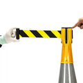 Cone-Top ABS Retractable Tape Barrier 3m Red/White/Yellow/Black Traffic Cone Topper