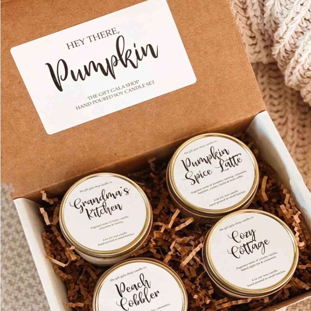Fully Scented Soy Candles Packaging Boxes Branding Build Package Label Sticker Branding Tag Thank You Card Package Box Business