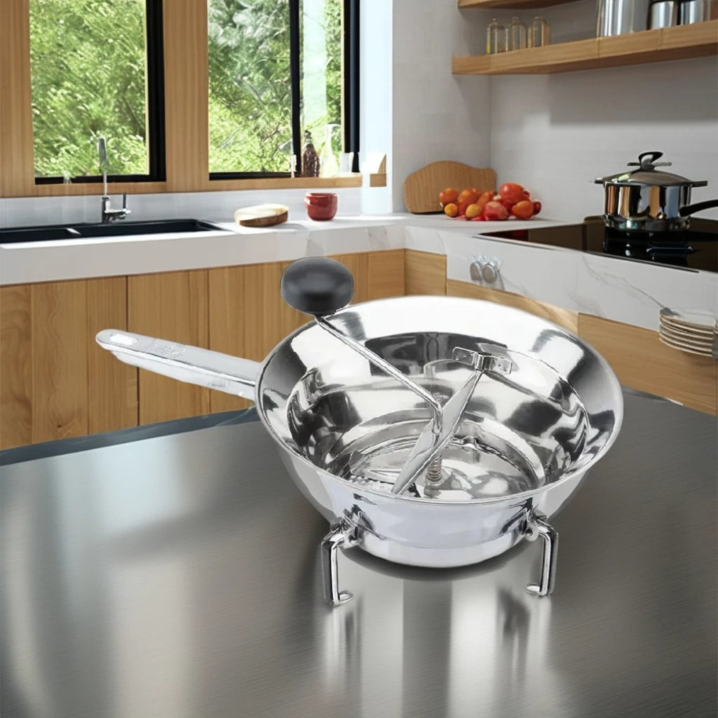 Tomatto Eco Stainless Steel AISI304 18/10 20cm Mirror Polished Folding Mill Kitchen Utensils Dishwasher Safe Garlic Home