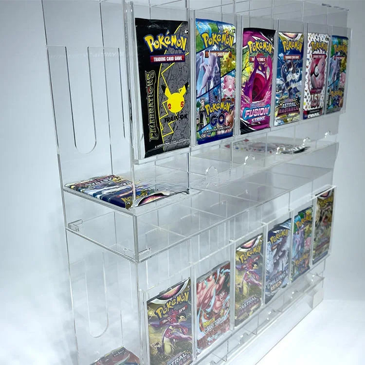 TCG Modern Acrylic 6-Slot Stacked Booster Pack Dispenser Display Box for Pokmon TCG for & Yugiho