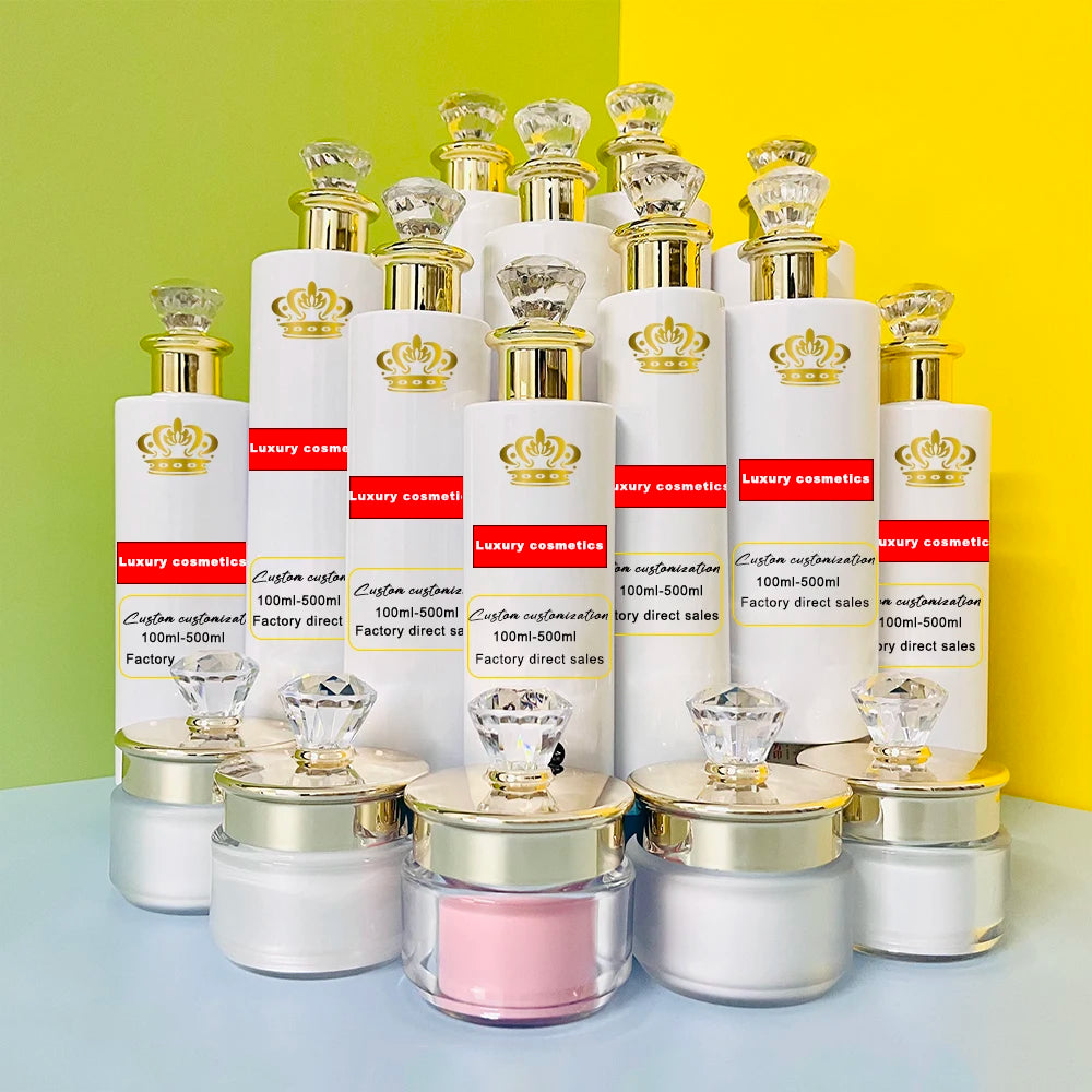 100ml 150ml 200ml 250ml 300ml 400ml 500ml High-end PET Recyclable Golden Pump Cap Lotion Screen Printing Face Mask Shampoo