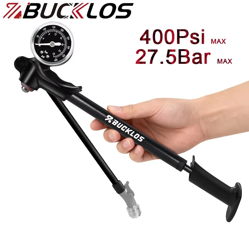 BUCKLOS 400PSI Bicycle Air Pump 300PSI High Pressure Bike Air Fork Pump 20/27.5 Bicycle Rear Shock Inflator Bicycle Accessories